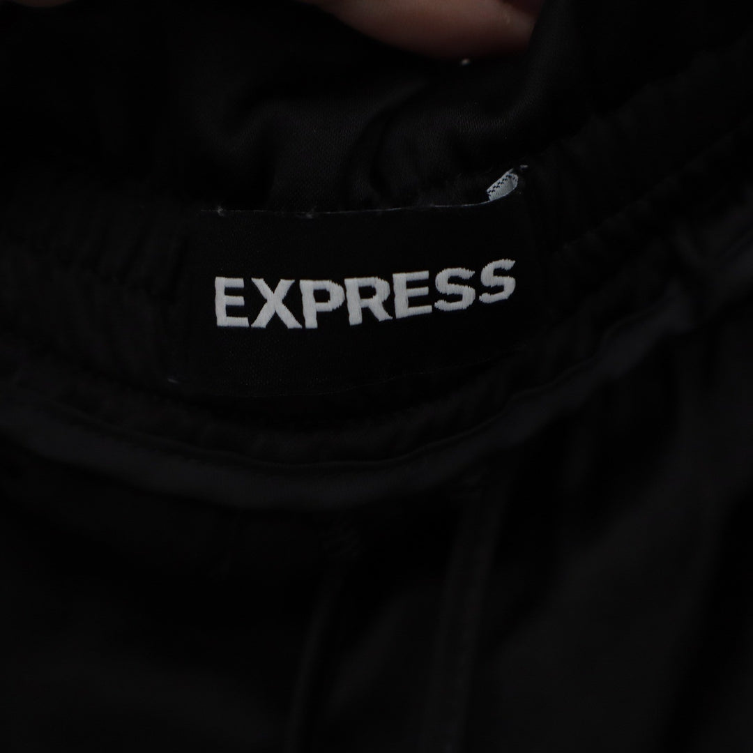 Express Womens Black High Rise Ankle Paperbag Waist Tapered Pants Size Medium