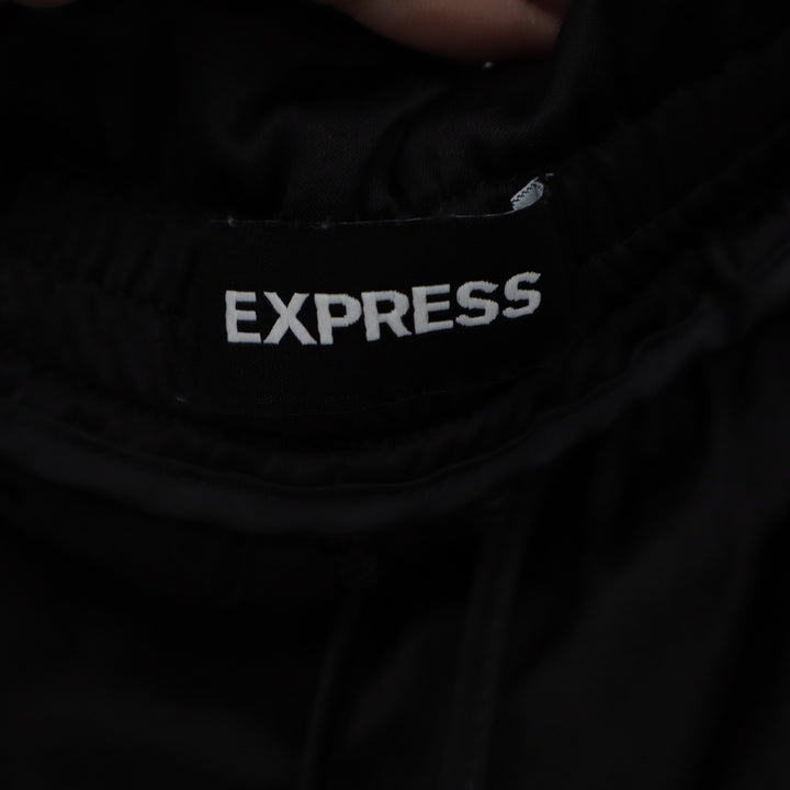 Express Womens Black High Rise Ankle Paperbag Waist Tapered Pants Size Medium