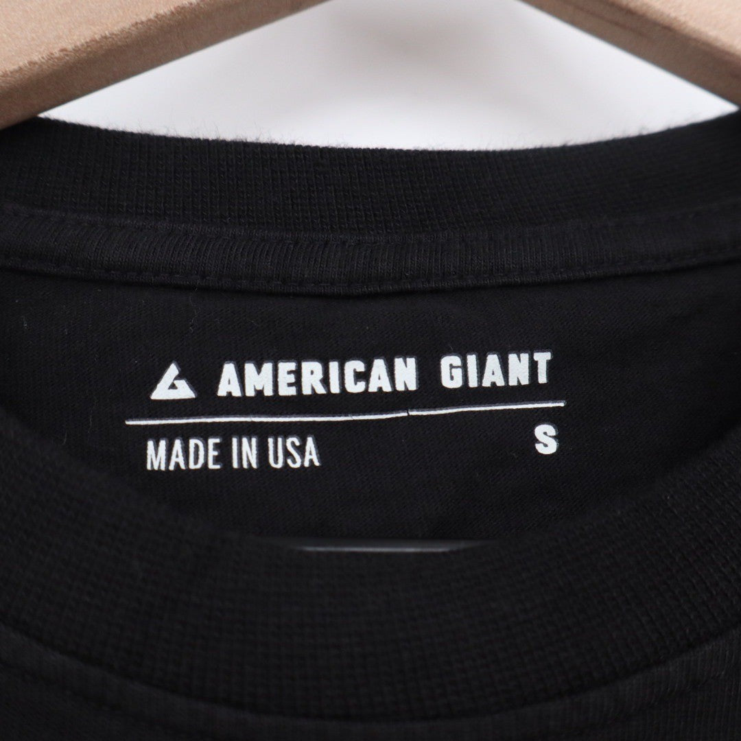 AMERICAN GIANT Mens Black Short Sleeve Pocket T Shirt Size S Made in USA