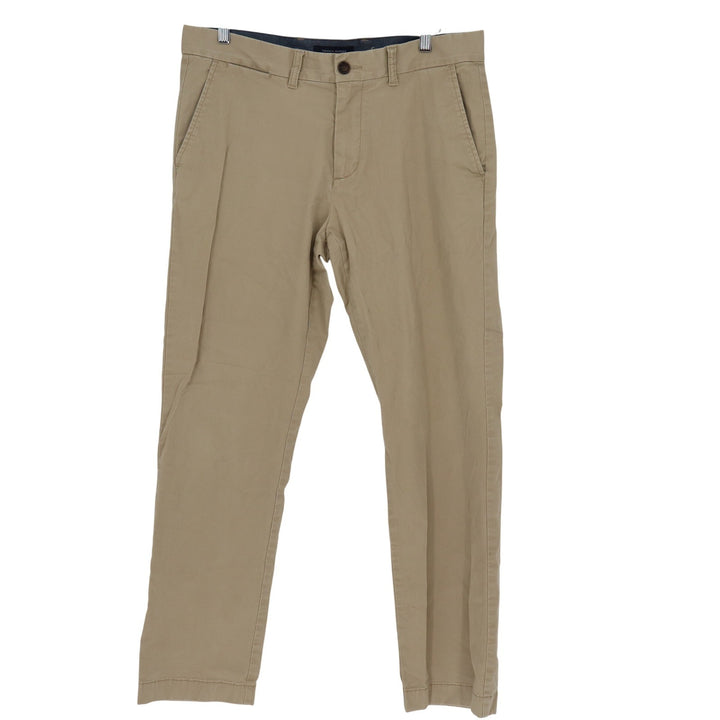 Tommy Hilfiger Mens Tailored Fit Chino Pants Tan Khaki 34x32 Cotton Stretch