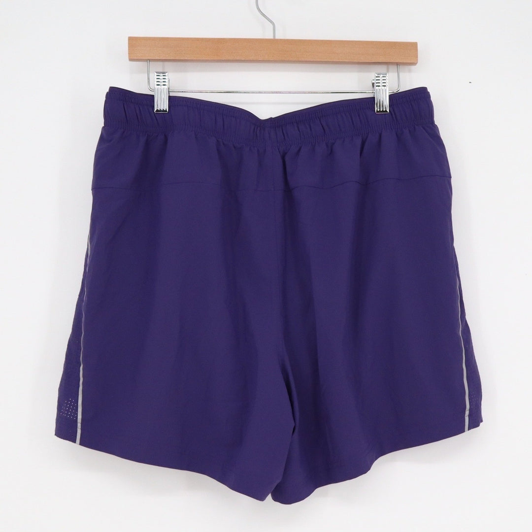 DSG Mens Purple Performance Running Shorts L Liner Reflective Training 5 Inseam