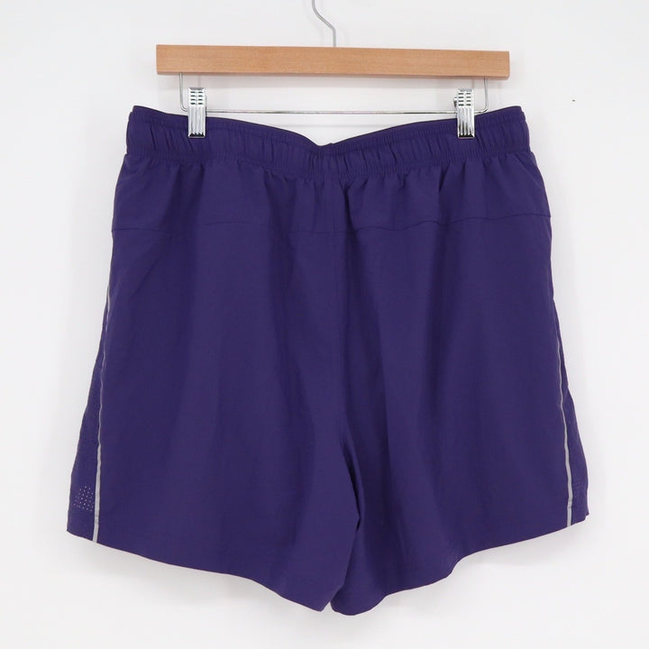 DSG Mens Purple Performance Running Shorts L Liner Reflective Training 5 Inseam