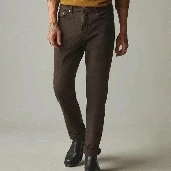 American Giant Roughneck Pants Men 30x30 Brown Cotton Stretch 5-Pockets Straight