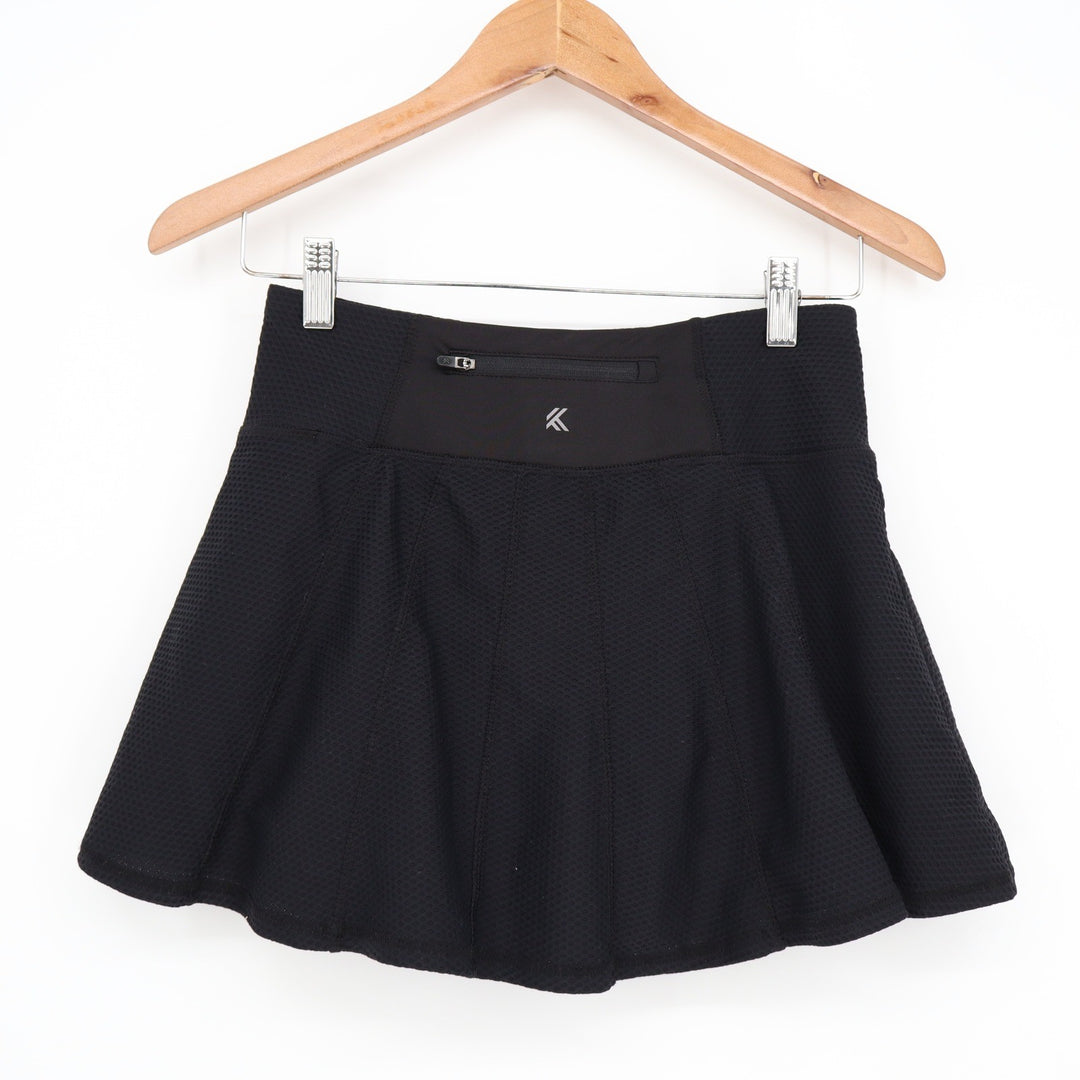 Kyodan Black Textured Honeycomb Athletic Skort Zipper Pocket XS BKA73