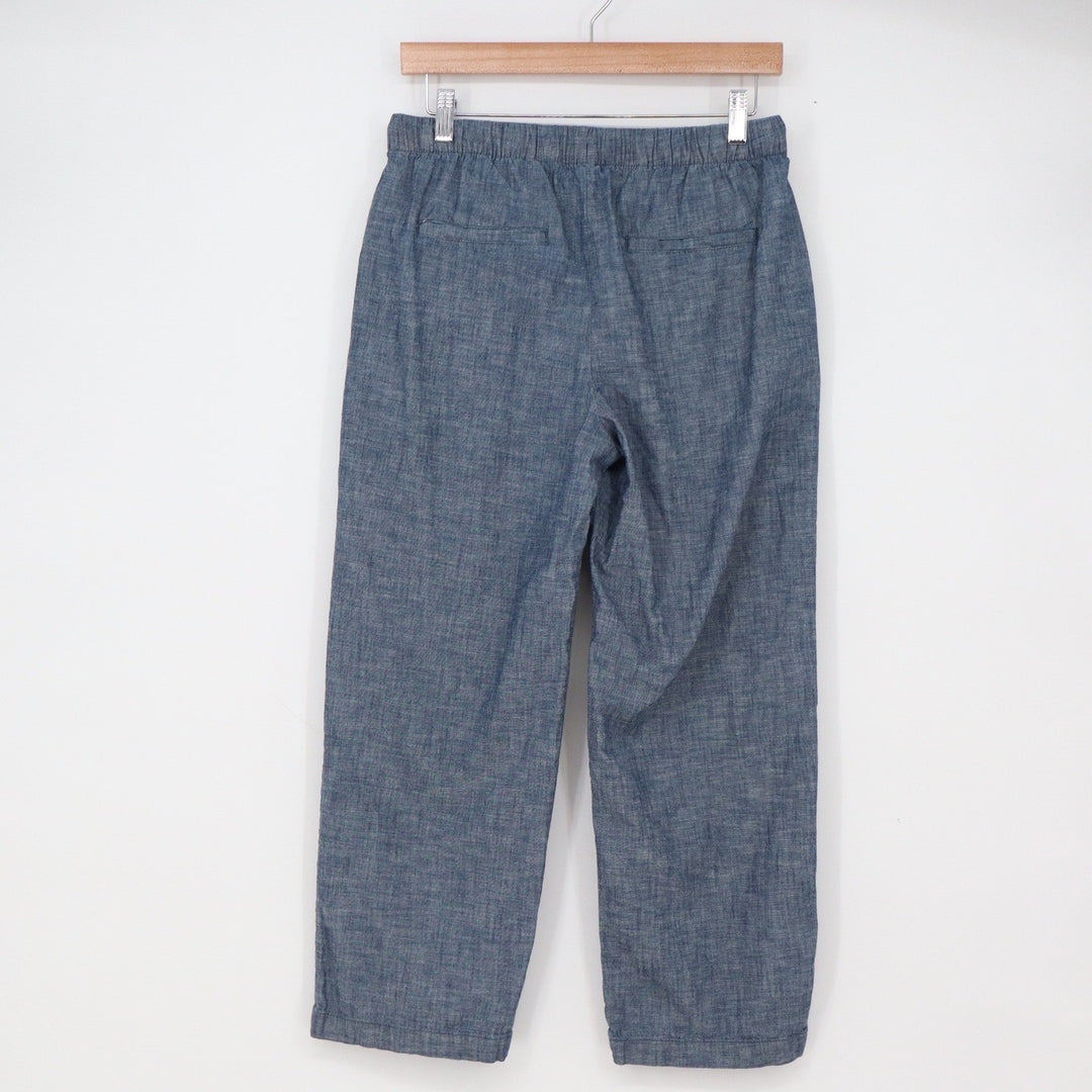 GAP Pants Womens S Chambray Pull-On Blue Elastic Waist Cotton Excellent