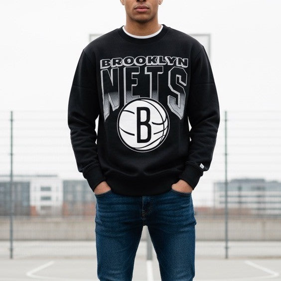 Tailgate Brooklyn Nets NBA Crew Neck Sweatshirt Black Mens Size M