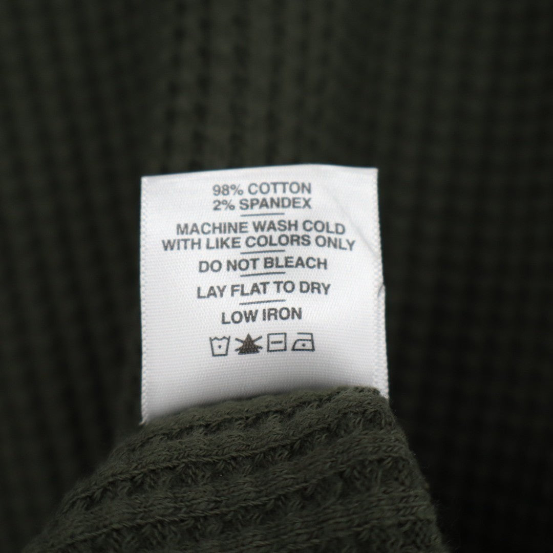 American Giant T-Shirt Mens XL Olive Green Waffle Knit Long Sleeve Crew Neck