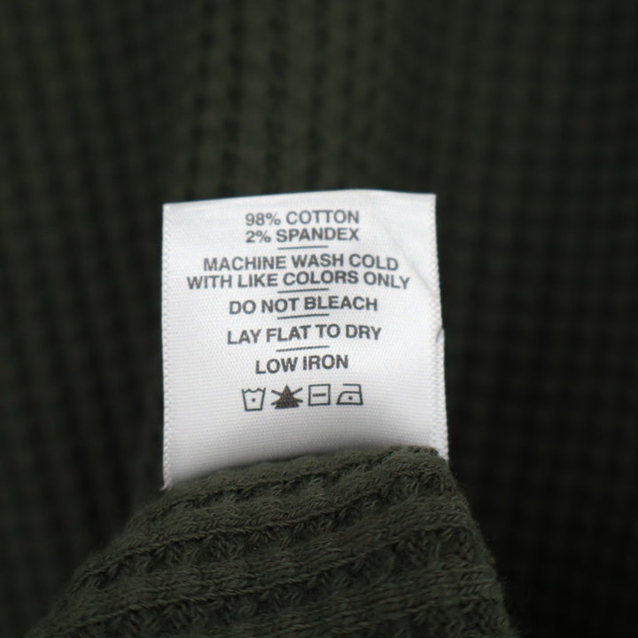 American Giant T-Shirt Mens XL Olive Green Waffle Knit Long Sleeve Crew Neck