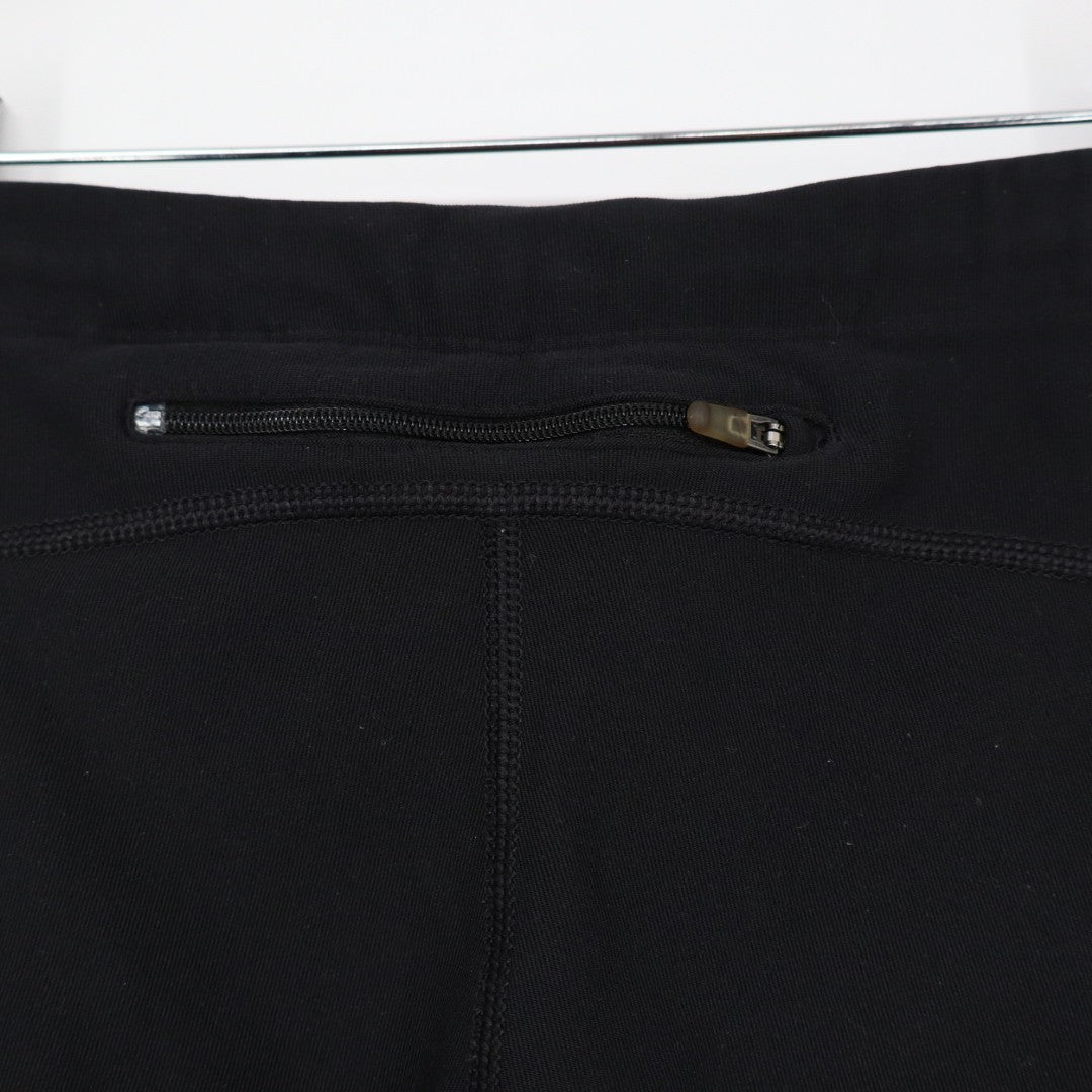 Nike Sportswear Dri Fit Cropped Leggings Womens Small Black Pink Swoosh Logo