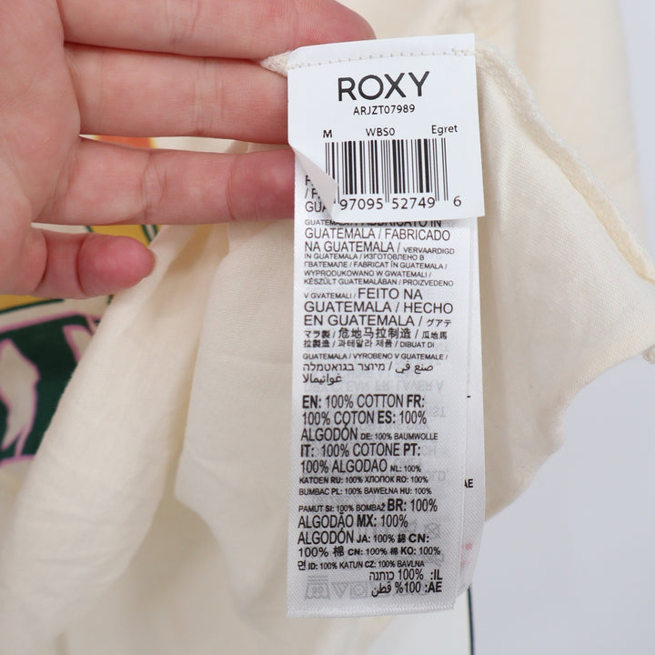 Roxy Womens Salty Graphic Crop T-Shirt Egret Off-White Size M