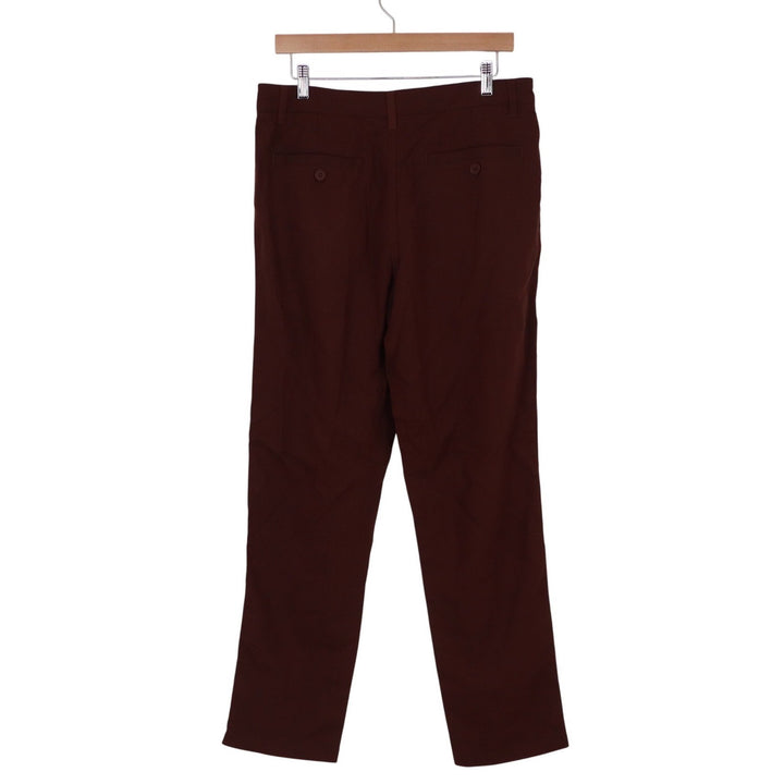 Willit Mens Linen Cotton Blend Drawstring Pants 32x30 Burgundy Maroon Straight