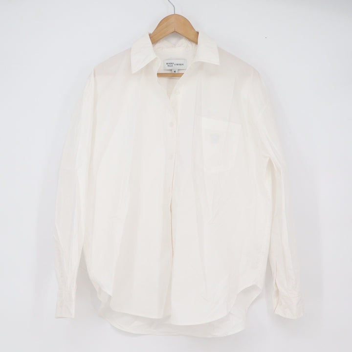 Beverly Hills Shirt Women's XS Revolve Oversized White Button-Down Cotton
