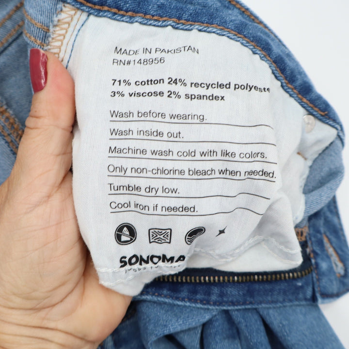 Sonoma Jeans Womens 18PS Straight Blue Medium Wash Stretch Denim Excellent