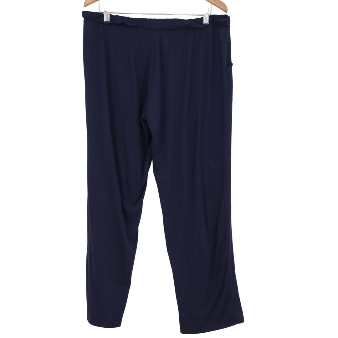 Lucky Brand Mens Navy Blue Lounge Pajama Pants XL Elastic Drawstring Wide Leg