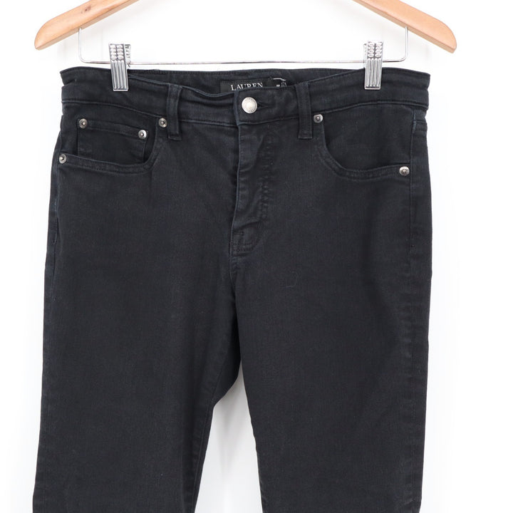 Lauren Ralph Lauren Jeans Womens 6P Black Cotton Stretch Mid-Rise Straight Leg
