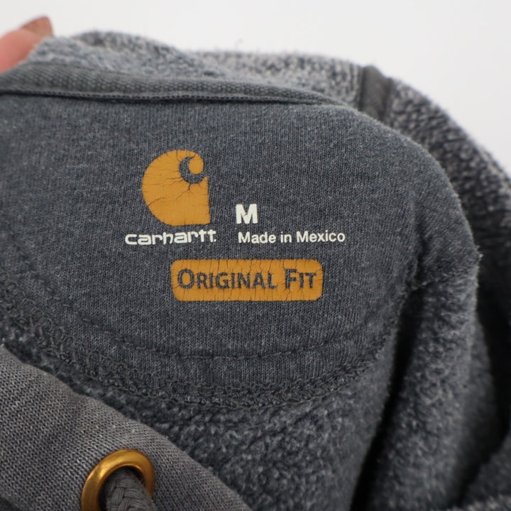 Carhartt Hoodie Mens Medium Charcoal Gray Cotton Fleece Lined Kangaroo Pocket