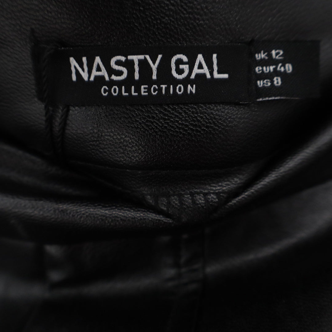 Nasty Gal Collection Black Faux Leather Mini Skirt Size 8