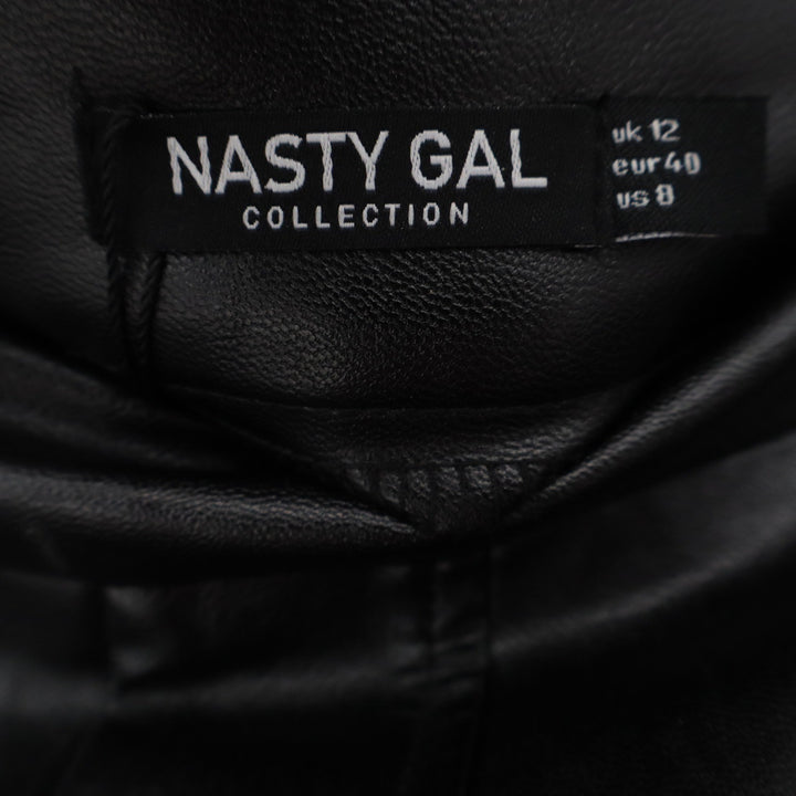 Nasty Gal Collection Black Faux Leather Mini Skirt Size 8
