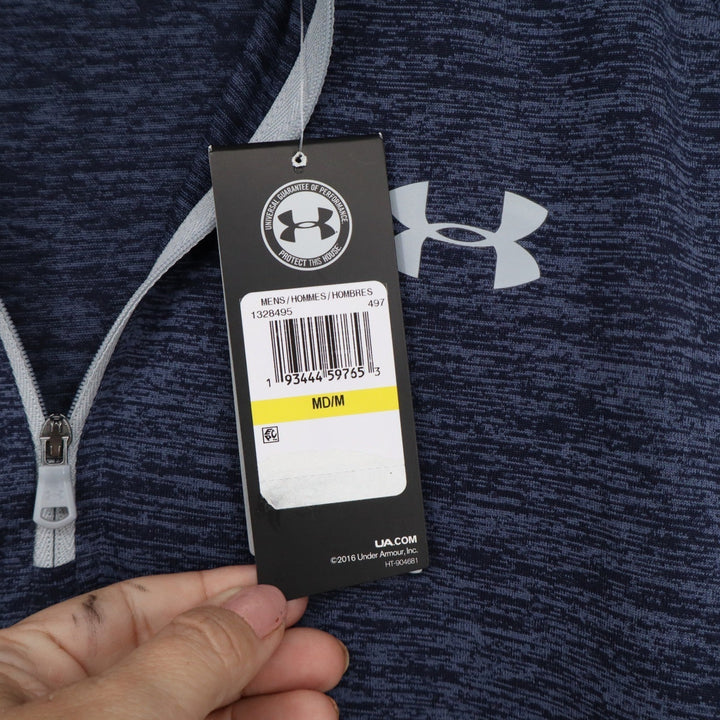 Under Armour Mens HeatGear 2.0 1/4 Zip Pullover Navy Blue Heather MD
