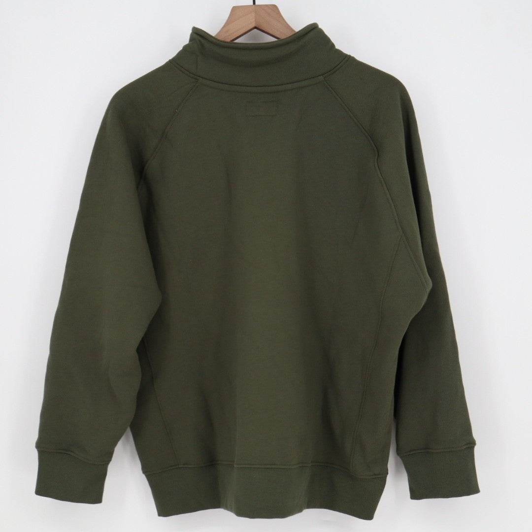American Giant Midweight Sweatshirt Womens Large Olive Green Fleece Half Zip