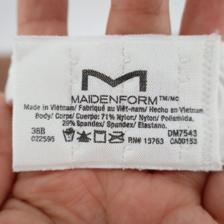 Maidenform One Fab Fit Everyday Modern Demi Bra Womens 38B White Nylon Underwire