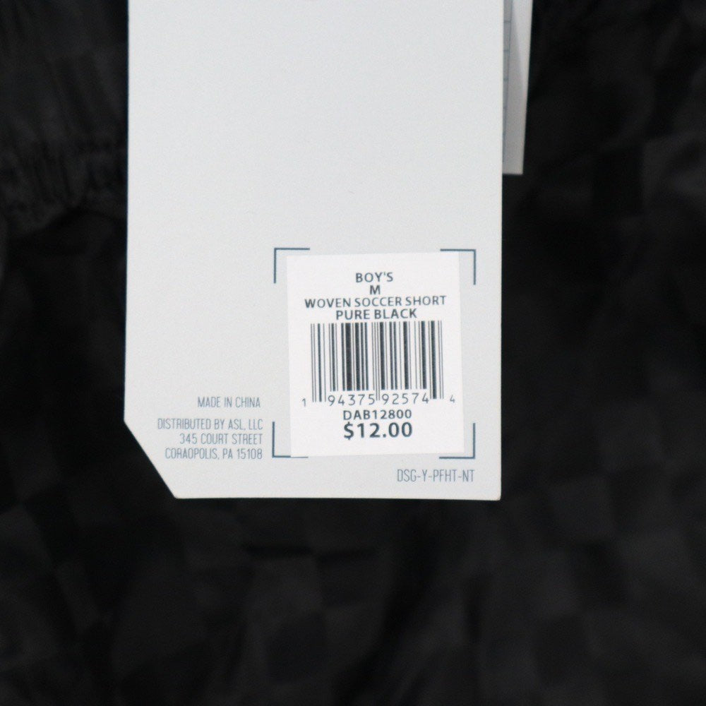 DSG Boys Woven Soccer Shorts Pure Black Checkered M 10-12 NWT