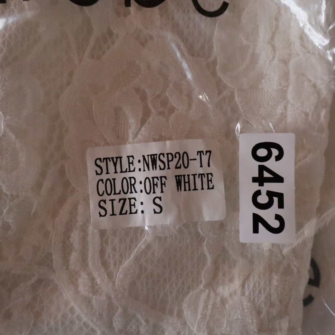 Off White Lace Bustier Crop Top Sweetheart Neckline NWSP20-T7 Small