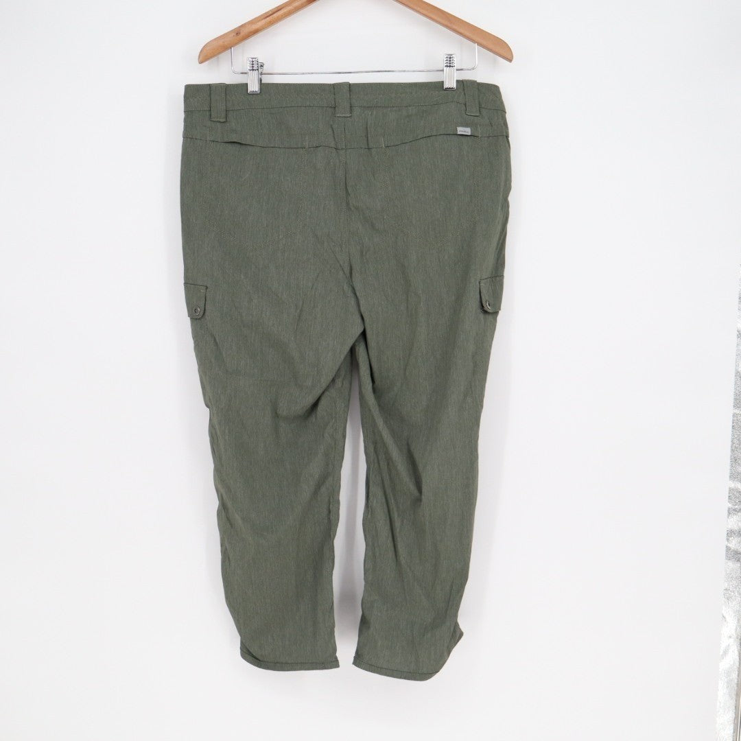 Eddie Bauer Utility Cargo Pants Women's T14 Olive Green stretch Straight Leg