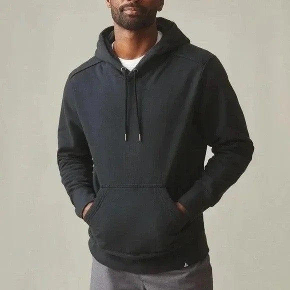 American Giant Classic Hoodie Mens 2XL Black Cotton Kangaroo Pocket Fleece Lined