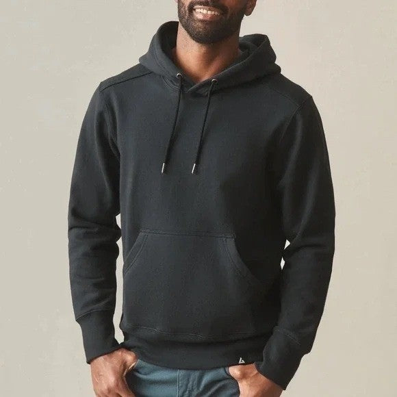 American Giant Classic Hoodie Mens Small Black Cotton Fleece Kangaroo Pocket
