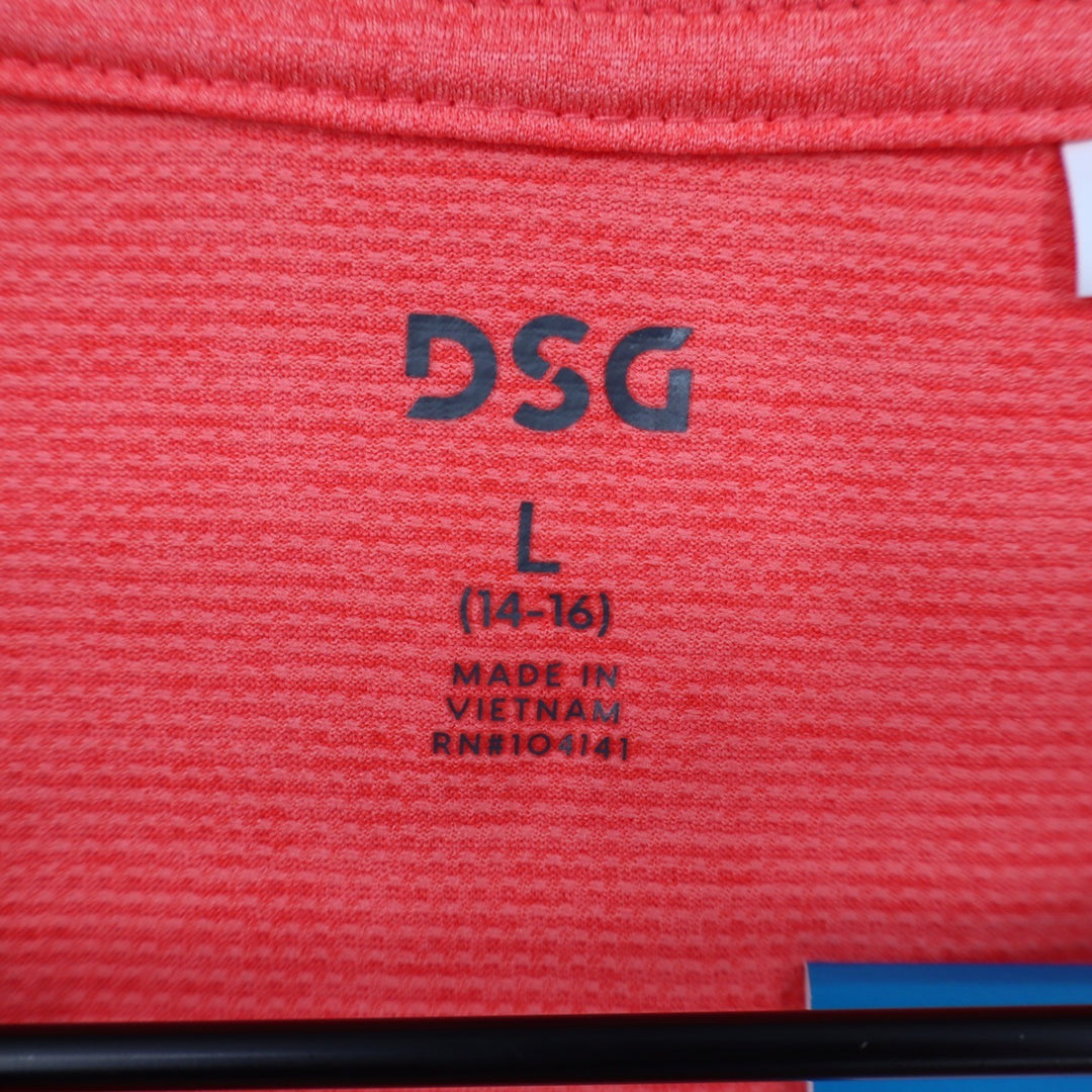 DSG Boys Pieced Graphic Movement Tee Cabana Coral Orange Navy Blue Size L 14-16