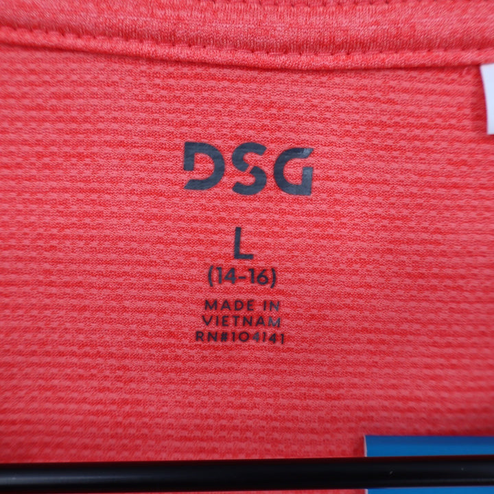 DSG Boys Pieced Graphic Movement Tee Cabana Coral Orange Navy Blue Size L 14-16