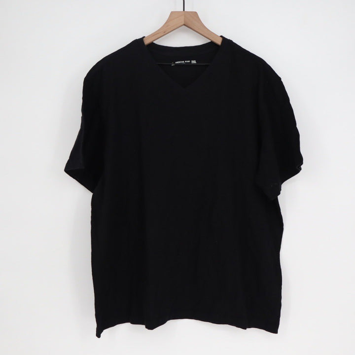 American Giant Black V Neck T Shirt Mens XXL Made in USA Cotton Short Sleeve