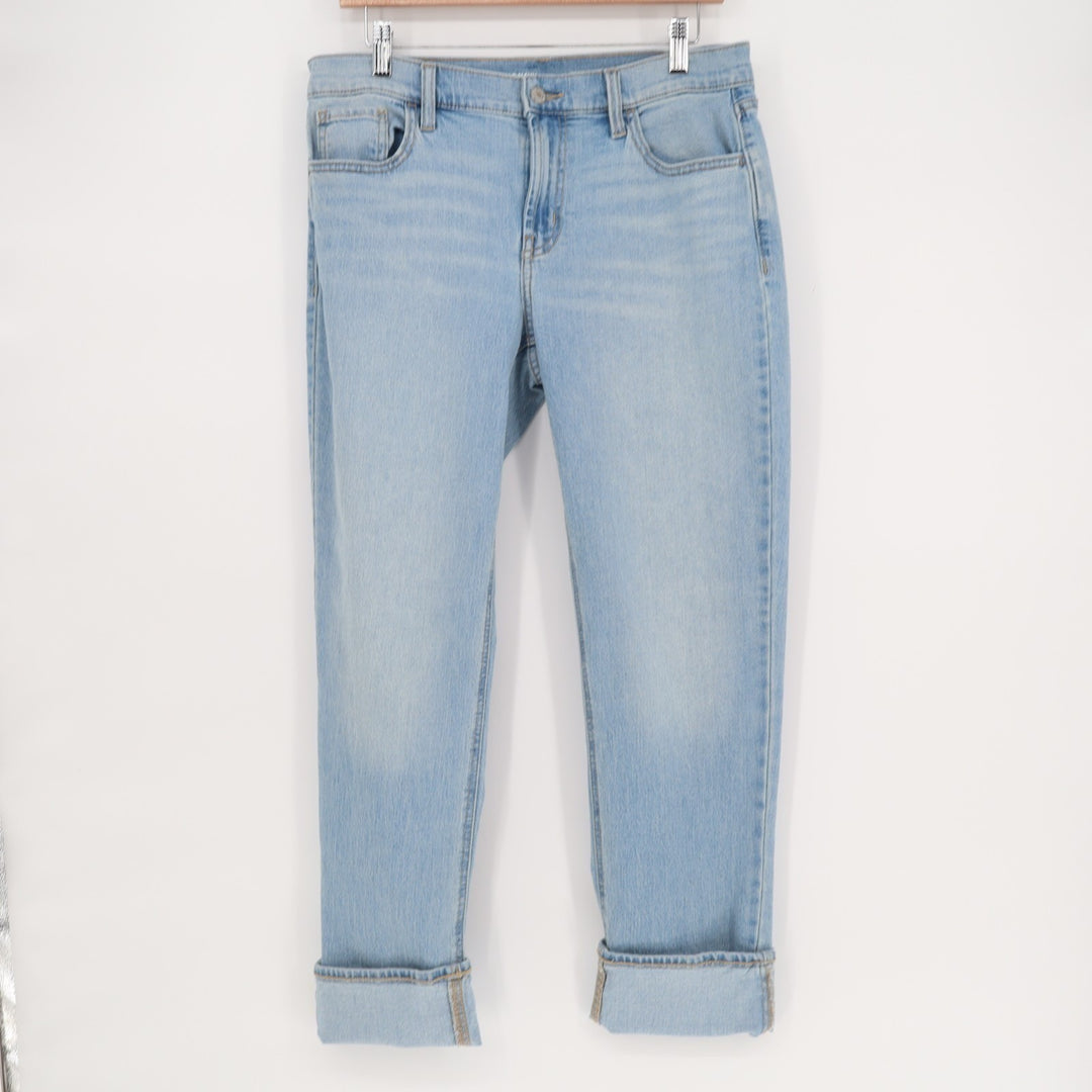 Old Navy Wow Boyfriend Jeans Womens 4 Blue Denim Stretch Mid Rise Straight Leg
