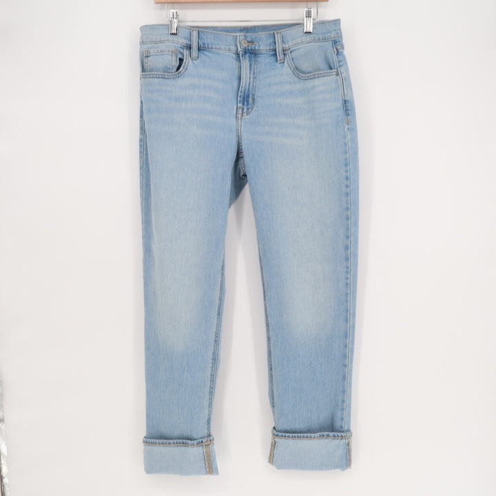 Old Navy Wow Boyfriend Jeans Womens 4 Blue Denim Stretch Mid Rise Straight Leg