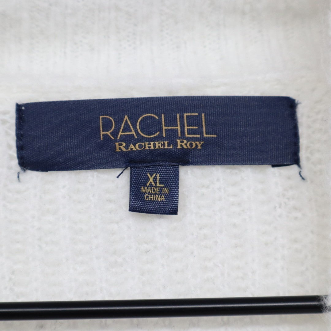 Rachel Roy Collection Shayla Sweater Womens XL Ivory Knitted Blouson Sleeve