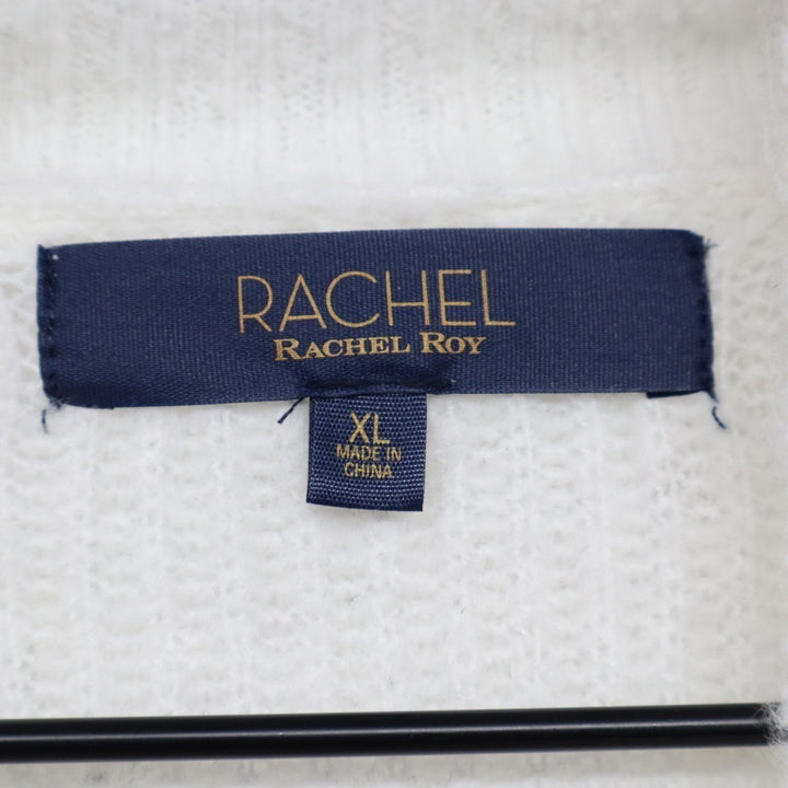 Rachel Roy Collection Shayla Sweater Womens XL Ivory Knitted Blouson Sleeve
