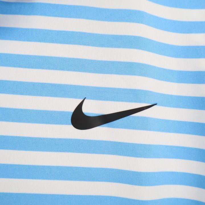 Nike Dri-Fit Polo Shirt Mens 2XL Blue White Short Sleeve Spread Collar Pullover