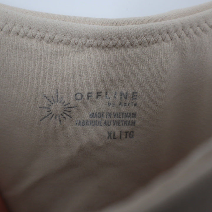Aerie OFFLINE by Aerie Tank Top Beige V-Neck Sleeveless Athleisure XL