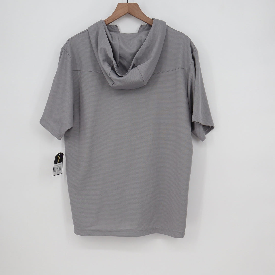 Baseball Bat Bros Mens BP Tee Grey Quarter Zip Short Sleeve Hoodie Medium