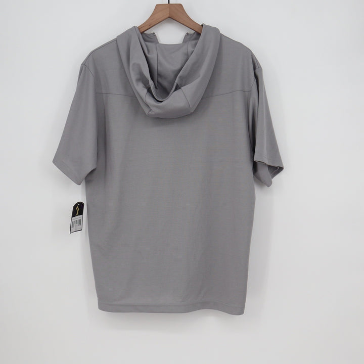Baseball Bat Bros Mens BP Tee Grey Quarter Zip Short Sleeve Hoodie Medium