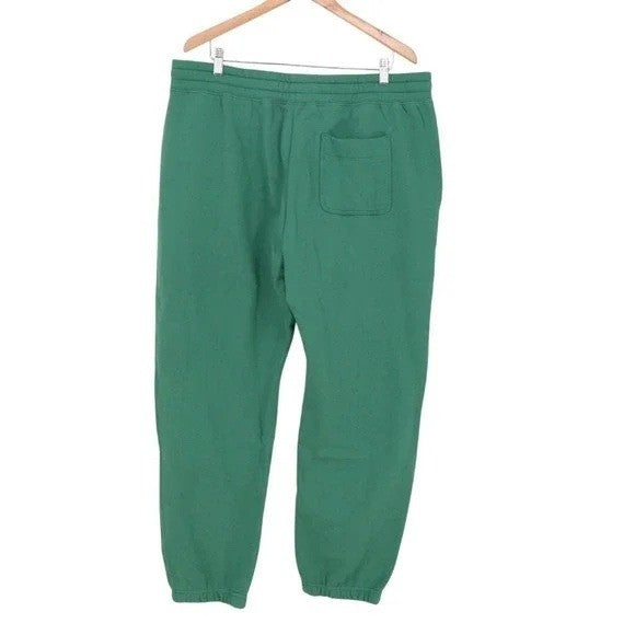 American Giant Classic Sweatpants Mens L Green Cotton Fleece Drawstring Waist