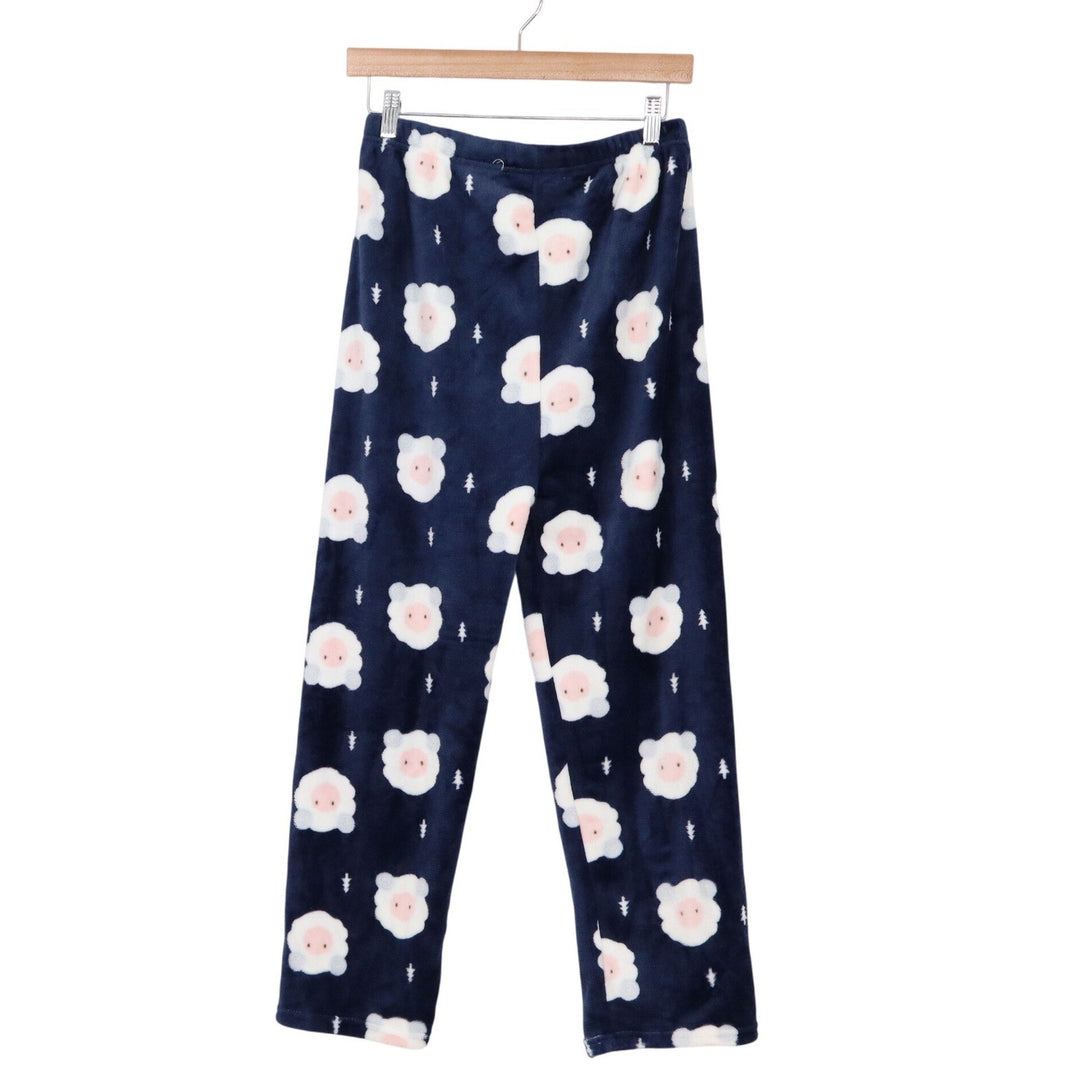 C-Mode Navy Blue Sheep Print Fleece Pajama Pants One Size NEW