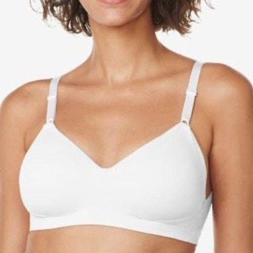 Warners No Side Effects T-Shirt Bra Women 36B White Wireless Adjustable Strap