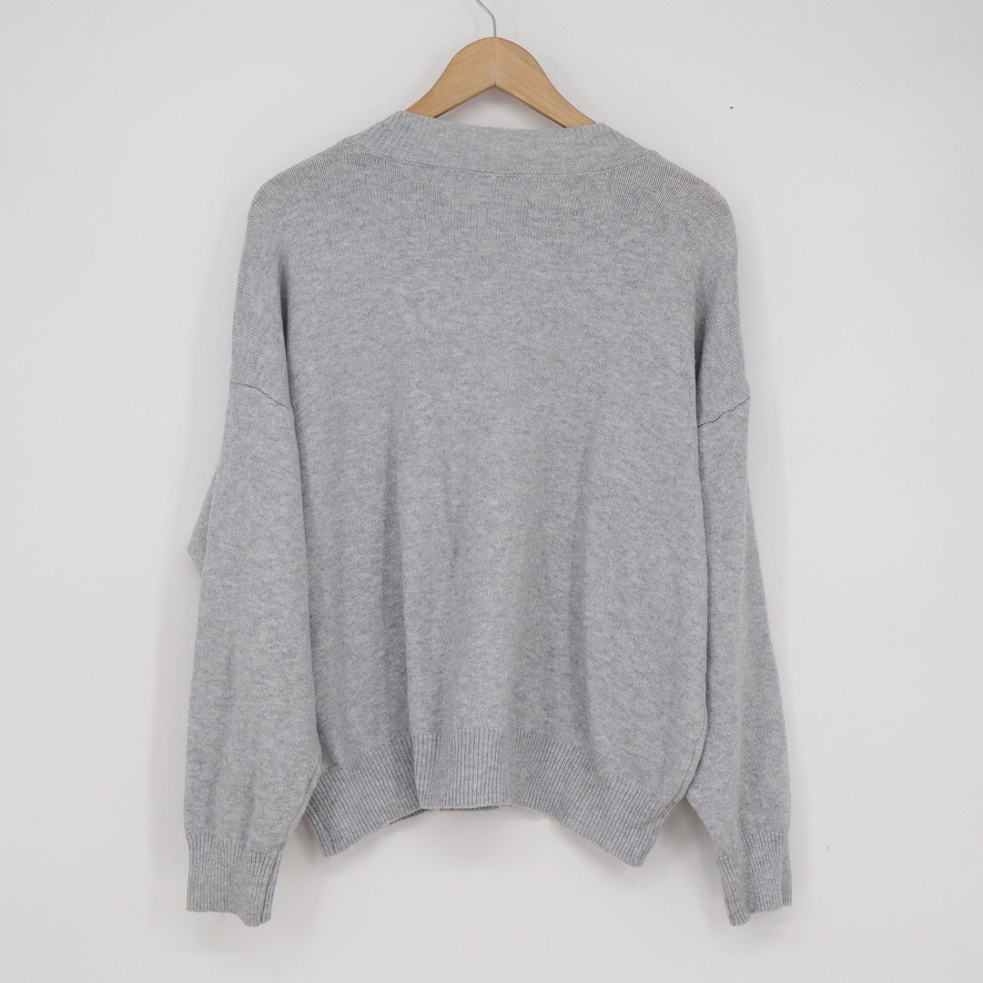 Stylus Womens Gray Crewneck Relaxed Fit Pullover Sweater Size Large
