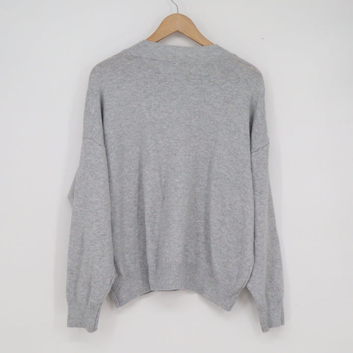Stylus Womens Gray Crewneck Relaxed Fit Pullover Sweater Size Large