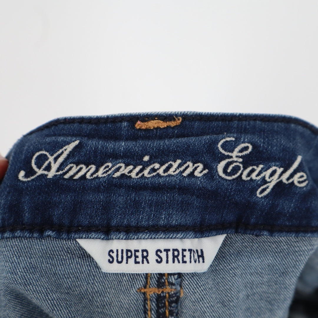 American Eagle Outfitters Cut Off Shorts Womens 8 Blue Denim Cuffed Hem Stretch
