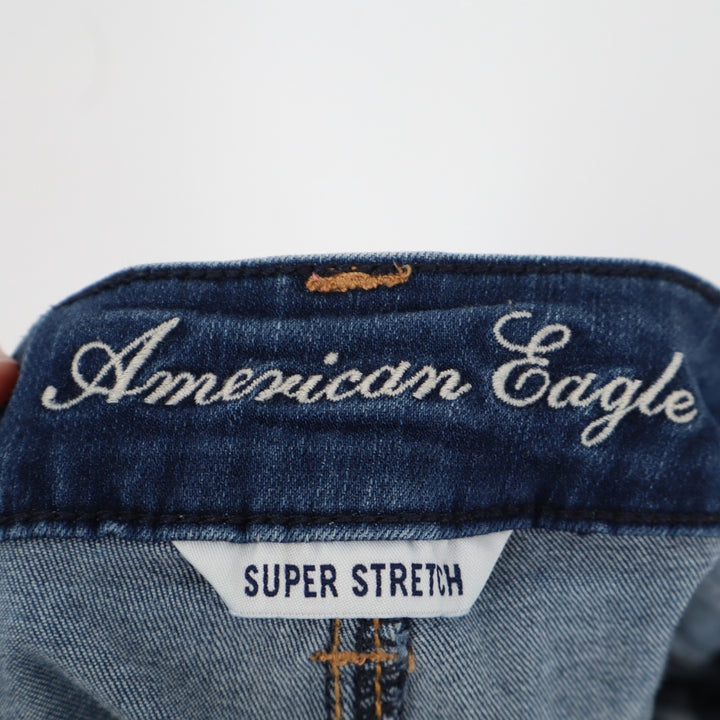 American Eagle Outfitters Cut Off Shorts Womens 8 Blue Denim Cuffed Hem Stretch