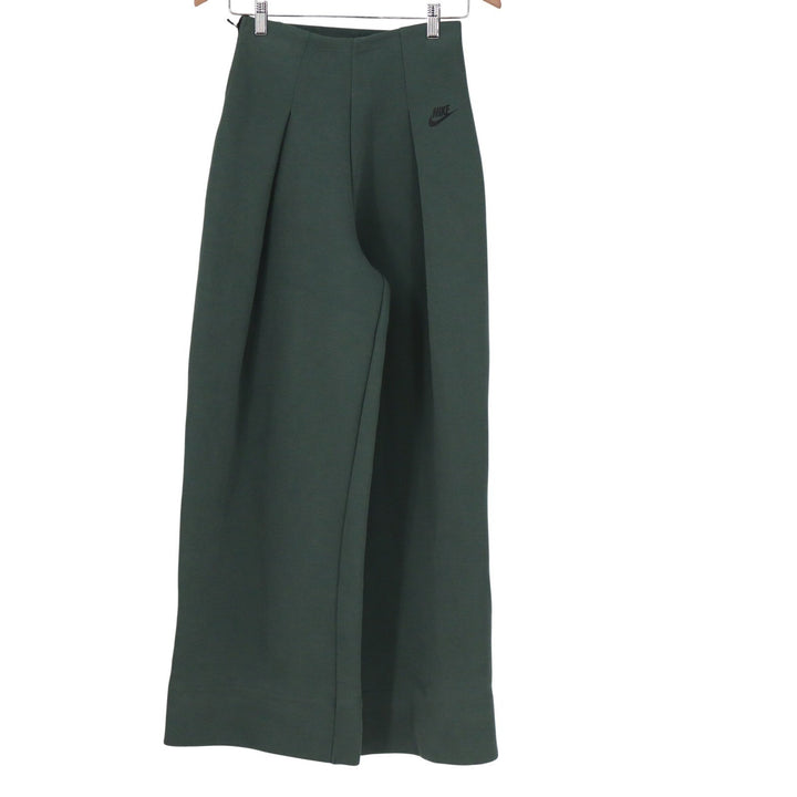 Nike Womens Tech Fleece Wide Leg Pleated Pants Forest Green XS