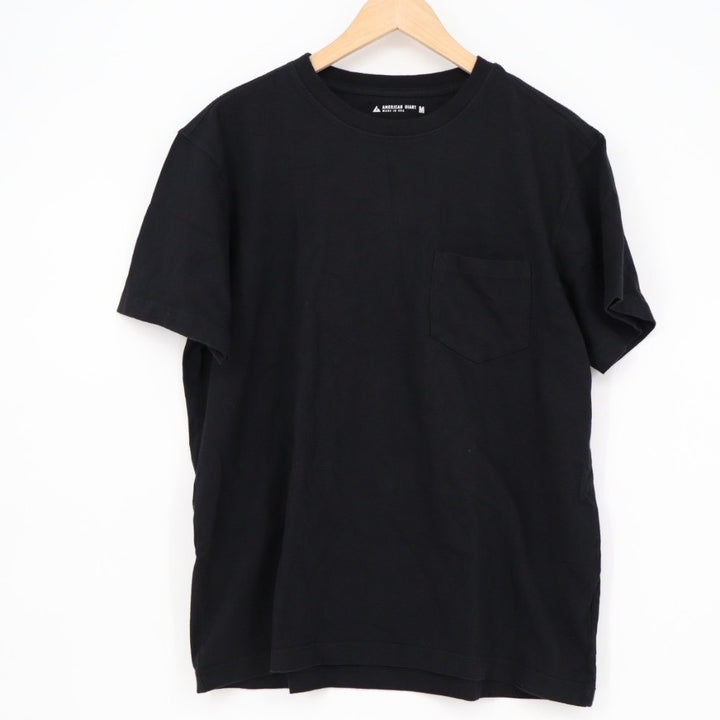 American Giant Mens Black Crew Neck Pocket Tee Made in USA Medium